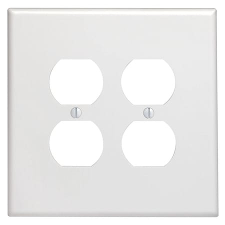 Leviton Leviton White 2 gang Thermoset Plastic Duplex Wall Plate 1 pk 88116-000